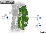 2017年10月29日の岩手県の実況天気