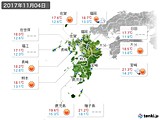 実況天気(2017年11月04日)