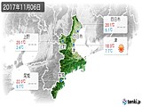 2017年11月06日の三重県の実況天気