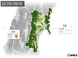 2017年11月07日の宮城県の実況天気