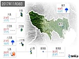 実況天気(2017年11月08日)