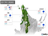 実況天気(2017年11月09日)