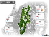 2017年11月12日の長野県の実況天気