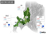 2017年11月13日の道央の実況天気