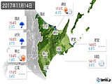 2017年11月14日の道東の実況天気