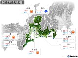 実況天気(2017年11月15日)