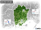 2017年11月18日の岡山県の実況天気