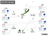 実況天気(2017年11月18日)