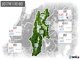 2017年11月19日の長野県の実況天気