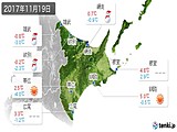 2017年11月19日の道東の実況天気