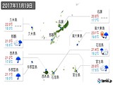2017年11月19日の沖縄県の実況天気