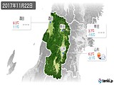 2017年11月22日の山形県の実況天気