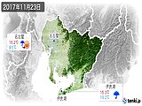 2017年11月23日の愛知県の実況天気