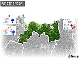 2017年11月24日の鳥取県の実況天気