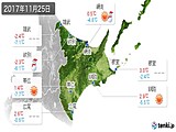 2017年11月25日の道東の実況天気