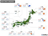 2017年11月25日の実況天気