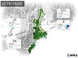 2017年11月26日の三重県の実況天気