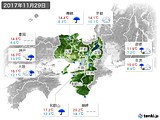 2017年11月29日の近畿地方の実況天気