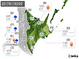 2017年11月29日の道東の実況天気