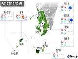 2017年11月29日の鹿児島県の実況天気