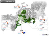 2017年12月04日の東海地方の実況天気