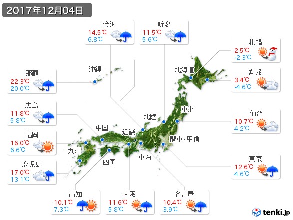 (2017年12月04日の天気