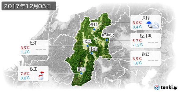 長野県(2017年12月05日の天気