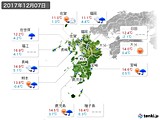 2017年12月07日の九州地方の実況天気