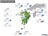 2017年12月10日の九州地方の実況天気