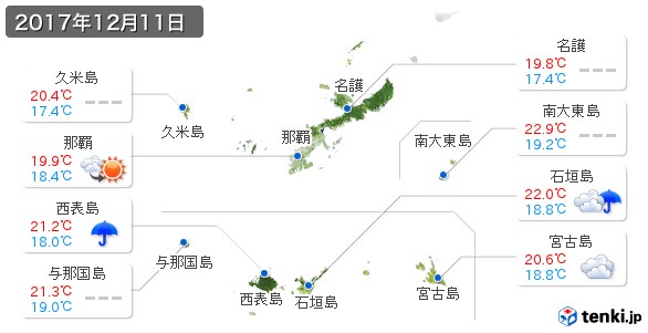沖縄県(2017年12月11日の天気