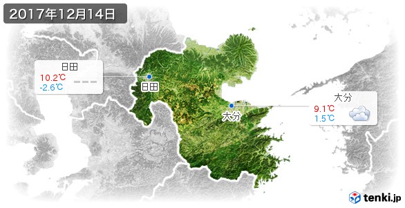 大分県(2017年12月14日の天気