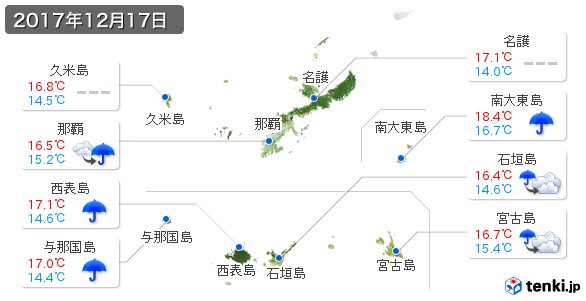 沖縄県(2017年12月17日の天気