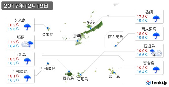 沖縄県(2017年12月19日の天気