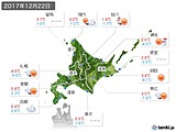 2017年12月22日の北海道地方の実況天気