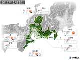 2017年12月23日の東海地方の実況天気