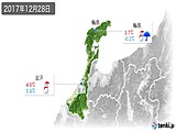 2017年12月28日の石川県の実況天気