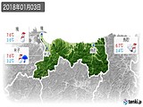 2018年01月03日の鳥取県の実況天気