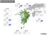 2018年01月07日の九州地方の実況天気