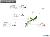 2018年01月13日の沖縄地方の実況天気