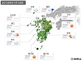 2018年01月18日の九州地方の実況天気