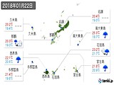 2018年01月22日の沖縄県の実況天気