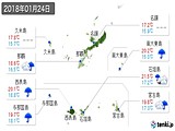 実況天気(2018年01月24日)