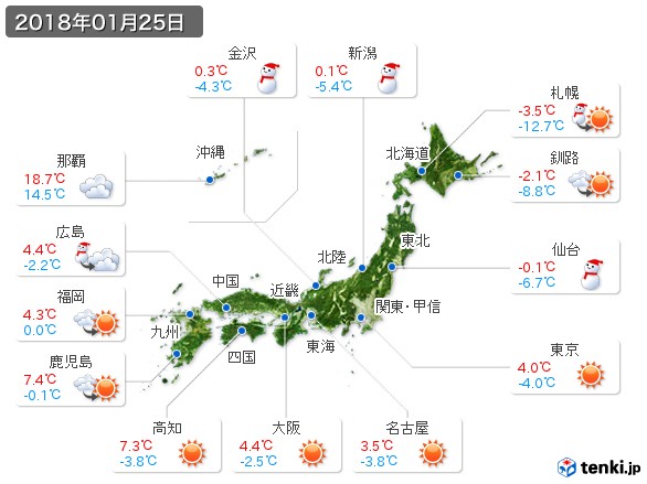 (2018年01月25日の天気