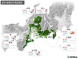 2018年01月28日の東海地方の実況天気