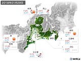 2018年01月29日の東海地方の実況天気