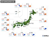 実況天気(2018年02月01日)