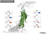 2018年02月07日の東北地方の実況天気
