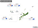 2018年02月10日の沖縄地方の実況天気