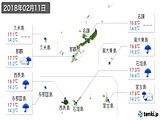 2018年02月11日の沖縄県の実況天気