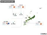 2018年02月12日の沖縄地方の実況天気